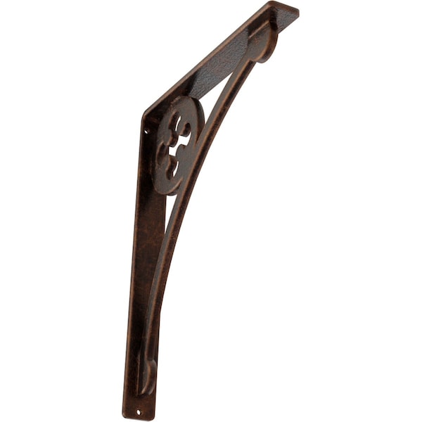 Ekena Millwork Crawley Wrought Iron Bracket, (Single center brace), Antiqued Copper 1 1/2"W x 10"D x 12"H BKTM01X10X12SCRACO - main